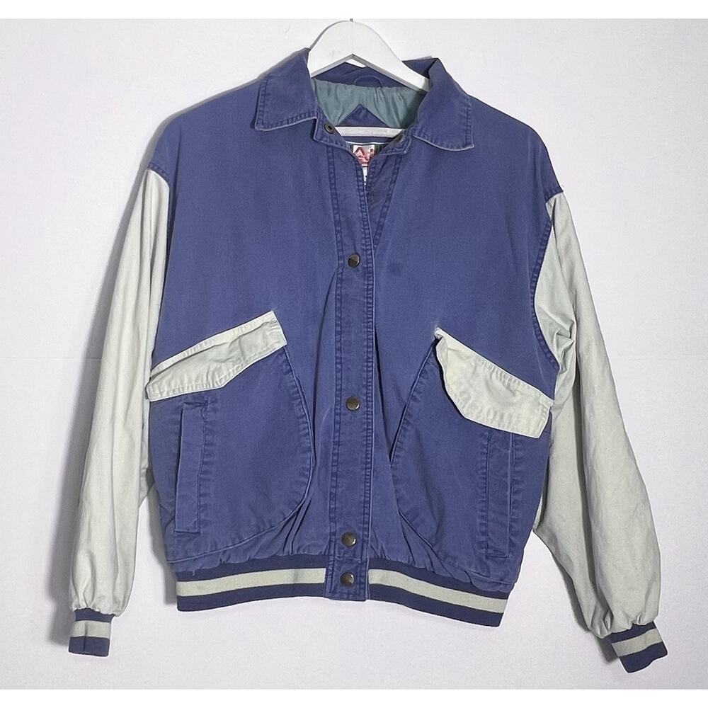 Vintage Andy Johns Bomber Jacket Color block Lightweight Grandpa Retro small